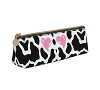 Melbrakin Trousse à Crayons Mignonne en Forme de Vache à Lait Noire et Blanche, Trousse de Maquillage en Cuir imprimé pour Filles, garçons, école, Bureau