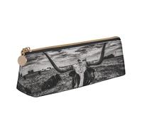 Melbrakin Trousse à Crayons Mignonne en Forme de Vache Noire et Blanche, Trousse de Maquillage en Cuir imprimé pour Filles, garçons, école, Bureau