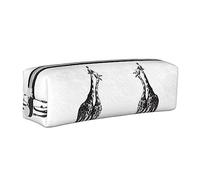 Melbrakin Trousse à Crayons Mignonne Girafe Africaine, Trousse de Maquillage avec Fermeture éclair en Cuir imprimé pour Femmes et Hommes