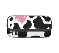Melbrakin Trousse à Crayons Noire et Blanche en Forme de Vache à Lait, Grande capacité pour Filles et garçons, étui en Polyester imprimé pour l'école et Le Bureau