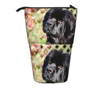 Melbrakin Trousse à Crayons Noire pour Chien de Terre-Neuve, Pochette à Crayons sur Pied, Trousse à Crayons télescopique Porte-Crayon Porte-Stylo