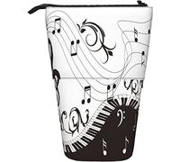 Melbrakin Trousse à Crayons Note de Musique Clavier de Piano avec Porte-Stylo Debout Floral Porte-Stylo télescopique Sacs Fournitures Scolaires Boîte à Crayons Pochette de Papeterie