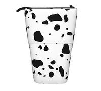 Melbrakin Trousse à Crayons télescopique en Peau de Vache, Motif Dalmatien, Taches de Chien, Animaux