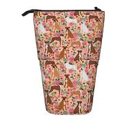 Melbrakin Trousse à Crayons télescopique Motif Boxer Florals Peach Flowers Boxer Dogs Cute Brindle
