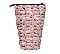 Melbrakin Trousse à Crayons télescopique Rose à Motif Floral Holstein, Motif Vache, Animal de Ferme