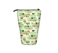 Melbrakin Trousse à Crayons Vache Ferme Stylo Vert Support télescopique Papeterie Support de Rangement Pochette Fournitures Scolaires pour étudiant Artiste Bureau infirmière