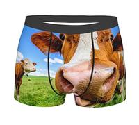 Melbrakin Vache à Une Ferme sous-vêtements pour Hommes Boxer Respirant Slip Extensible