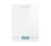 Melchioni Family | Balance de cuisine intelligente avec application, SMARTY, ultra-fine en verre trempé, balance alimentaire sans fil jusqu’à 5 kg, Couleur Blanche