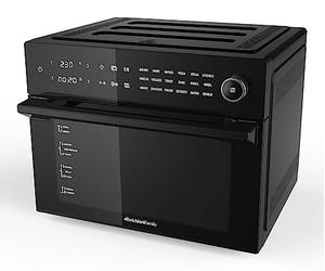 Melchioni Family | Heißluftfritteuse mit 30 Liter Kapazität BENEDETTA, Digitales Display, Dual Cook Funktion, Air Fryer mit 18 Programmen, 30-230°C, Timer 12h, Schwarz, Noire