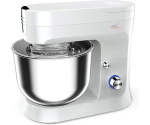 Melchioni Family MAGDA, Impastatrice planetaria, Ciotola in acciaio capacità 9 litri/3kg, 9 Velocità+Pulse, Coperchio trasparente, Gancio per impastare, Mescolatore, Frusta, Indicatore LED, 1800W