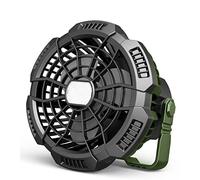 Melchioni Family | Ventilateur de Camping Portable Rechargeable, Natterie 5200 mah, éclairage LED, 3 Luminosités, 3 Vitesses, 10 cm de Diamètre, Crochet de Suspension et Télécommande, Rotation à 180