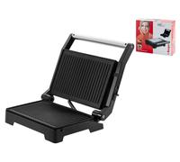Melchioni Mini Grill À Burger Avec Couvercle Basculant 1000W Noir Argent