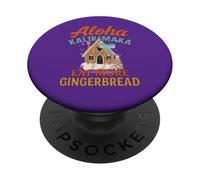 Mele Kalikimaka Eat More Gingerbread Hawaii Xmas Vibrations PopSockets PopGrip Adhésif