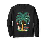 Mele Kalikimaka Tropical Christmas Hawaiian Xmas Palm Tree Manche Longue