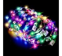 Meleager 6PCS LED Bandeau Fleur, Couronne Fleur Cheveux LED, Serre Tete Lumineux, Serre Tete Fille, Accessoire Cheveux, pour Fête, Mariage, Festival