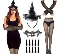 Meleager Accessoires Halloween Femme, Serre Tete Halloween, Masques, Collants, Accessoires de Sorcière pour Fêtes Costumées,Carnavals