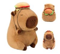Meleager Capybara Peluche 23cm, Peluche Capybara avec Sac à Dos Hamburger, Cadeau pour Enfants (23 cm)