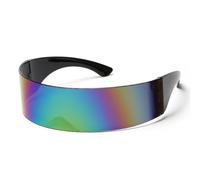 Meleager Lunettes de Soleil Futuristes, Techno Futuriste Fun Glasses, Multicolore Cyberpunk Lunette pour Rave Party,Cosplay,Fête