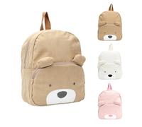 Meleager Sacs d'école pour Enfants Petit Ours, Sac d'école Maternelle en Velours Côtelé Marron, Sacs d'école Maternelle Garçons et Filles