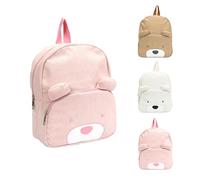 Meleager Sacs d'école pour Enfants Petit Ours, Sac d'école Maternelle en Velours Côtelé Rose, Sacs d'école Maternelle Garçons et Filles