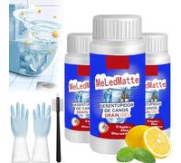 Meledmatte Nettoyeur de canalisations de toilettes, agent de dragage professionnel puissant pour canalisations de toilettes de cuisine, outil de nettoyage rapide (3 pièces)