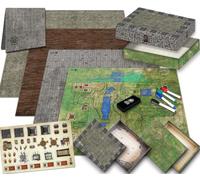 Melee Mats Ultimate Battle Grid Plateau de jeu - Tapis RPG carré effaçable à sec - Pour 2 à 10 joueurs à partir de 10 ans - Pliable, réutilisable, Dragon Gaming Donjon