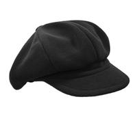 Melegari Bonnet avec visière | Bonnet en polaire pour femme | Merano Baloon Baker Boy cap | Unisexe |, Noir , 55-59