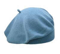 Melegari Bonnet Basque Femme | 100% Coton | Sofia Beret | Printemps Été, bleu clair, 55-59