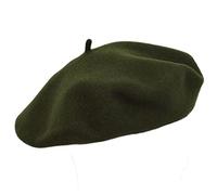 MELEGARI Bonnet Basque Femme | 100% Laine | Roma Beret | Made in Italy, 12 vert foncé, Taille Unique