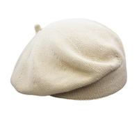 MELEGARI Bonnet béret pour femme | 100 % coton | béret Sofia | Printemps Été, beige, 6 3/4/7 1/4