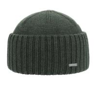 Melegari Bonnet en tricot avec revers, par Marina | Beanie North | Pure Lana Merino Extrafine | manufacture italienne de Haute quaité | Unisexe, Vert loden, 54/59 cm