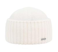 Melegari Bonnet en tricot avec revers, par Marina | Beanie North | Pure Lana Merino Extrafine | manufacture italienne de Haute quaité | Unisexe, Blanc, 54/59 cm