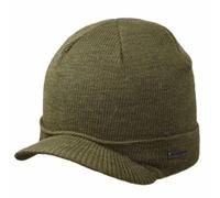 Melegari Bonnet en tricot avec visière | US Watch cap Delta | Pure Laine | Unisexe | Automne Hiver, vert militaire, 54-61