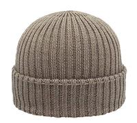 MELEGARI Bonnet tricoté Como | Pure Laine Merino Extrafine | Fabriqué en Italie | Unisexe (Beige)