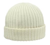 MELEGARI Bonnet tricoté Como | Pure Laine Merino Extrafine | Fabriqué en Italie | Unisexe (Blanc)