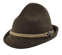Melegari Chapeau Tyrolien Dreispitzhut Étoile Alpine | Chapeau de Montagne | Chapeau Alpin | Homme Femme | Été/Hiver, marron, 59 cm