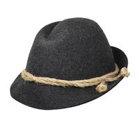 MELEGARI Faustmann Chapeau Tyrolien Sepplhut Eibsee | Chapeau de Montagne | Chapeau Alpin | Homme Femme | Été/Hiver, anthracite, 56