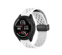 MELEJIA 20mm Bracelet en Silicone pour Garmin Forerunner 165/Venu 2 Plus/Venu Sq 2/Forerunner 570 42mm, Ajustable Remplacement Bande, Boucle Magnétique Silicone Bracelet pour Hommes et Femmes-Blanc