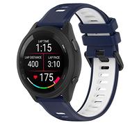 MELEJIA Bracelet en Silicone Bicolore Compatible avec Garmin Venu 4 41mm/Venu 3S/Forerunner 265S/Forerunner 255S, 18mm Remplacement Bande, Bracelet Sport Ajustable pour Hommes et Femmes-Bleu + Blanc