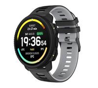 MELEJIA Bracelet en Silicone Bicolore Compatible avec Suunto Vertical 2/Vertical/Race 2/Ocean/9 Peak Pro/9 Peak, 22mm Remplacement Bande, Bracelet Sport Ajustable pour Hommes et Femmes-Noir + Gris