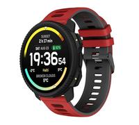 MELEJIA Bracelet en Silicone Bicolore Compatible avec Suunto Vertical 2/Vertical/Race 2/Ocean/9 Peak Pro/9 Peak, 22mm Remplacement Bande, Bracelet Sport Ajustable pour Hommes et Femmes-Rouge + Noir