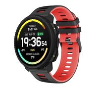 MELEJIA Bracelet en Silicone Bicolore Compatible avec Suunto Vertical 2/Vertical/Race 2/Ocean/9 Peak Pro/9 Peak, 22mm Remplacement Bande, Bracelet Sport Ajustable pour Hommes et Femmes-Noir + Rouge
