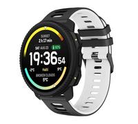 MELEJIA Bracelet en Silicone Bicolore Compatible avec Suunto Vertical 2/Vertical/Race 2/Ocean/9 Peak Pro/9 Peak, 22mm Remplacement Bande, Bracelet Sport Ajustable pour Hommes et Femmes-Noir + Blanc