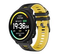 MELEJIA Bracelet en Silicone Bicolore Compatible avec Suunto Vertical 2/Vertical/Race 2/Ocean/9 Peak Pro/9 Peak, 22mm Remplacement Bande, Bracelet Sport Ajustable pour Hommes et Femmes-Noir + Jaune