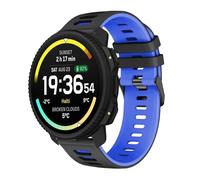 MELEJIA Bracelet en Silicone Bicolore Compatible avec Suunto Vertical 2/Vertical/Race 2/Ocean/9 Peak Pro/9 Peak, 22mm Remplacement Bande, Bracelet Sport Ajustable pour Hommes et Femmes-Noir + Bleu