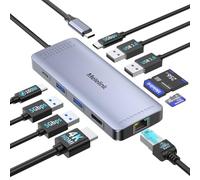 Melelink Hub USB C HDMI 4K Ethernet Gigabit, 10 en 1 Docking station USB C PD 100W Charge Multi Data Ports 5Gbps USB C, 2 USB 3.0, 2 USB 2.0, Lecture de Carte SD/TF Dock pour MacBook, Dell, HP, Lenovo