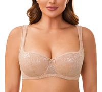 MELENECA Balconette Sexy Dentelle BH, Soutien-Gorge Femme Beige 95H