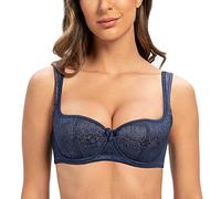 MELENECA Balconette Sexy Dentelle BH, Soutien-Gorge Femme Blue 90C