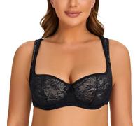 MELENECA Balconette Sexy Dentelle BH, Soutien-Gorge Femme Noir 95H