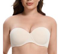 MELENECA Femme Grande Taille à Armatures Moulé Soutien-Gorge sans Bretelles Dollar de Sable 85E